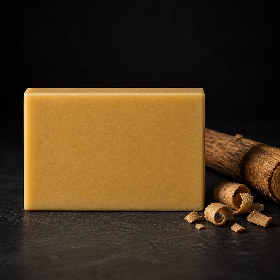 Sable Reserve Sandalwood cold-process soap, straight-on